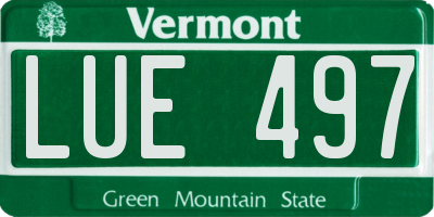 VT license plate LUE497