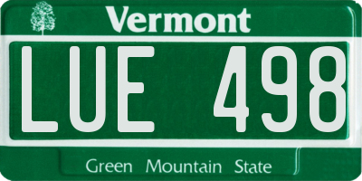 VT license plate LUE498
