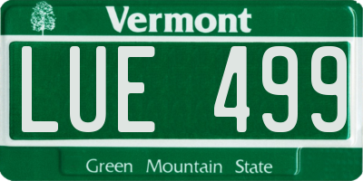 VT license plate LUE499