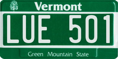 VT license plate LUE501