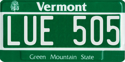 VT license plate LUE505