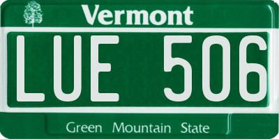VT license plate LUE506