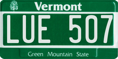 VT license plate LUE507
