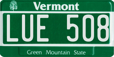 VT license plate LUE508