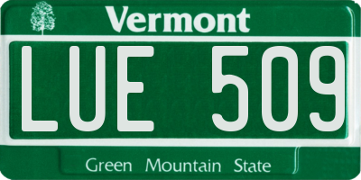 VT license plate LUE509