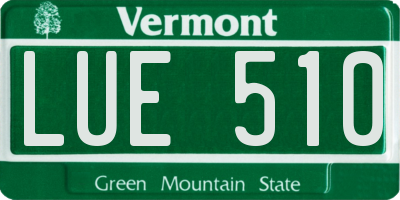 VT license plate LUE510