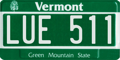 VT license plate LUE511