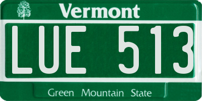 VT license plate LUE513