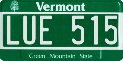 VT license plate LUE515