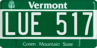 VT license plate LUE517