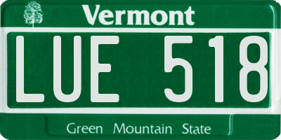 VT license plate LUE518