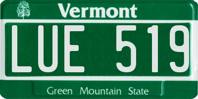 VT license plate LUE519