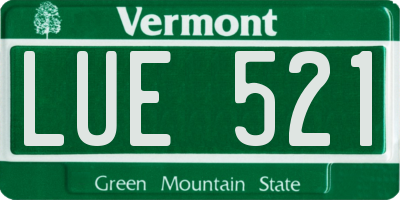 VT license plate LUE521