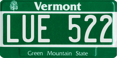 VT license plate LUE522