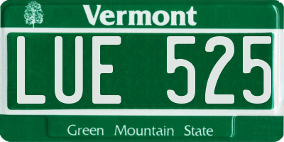 VT license plate LUE525