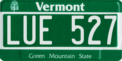 VT license plate LUE527