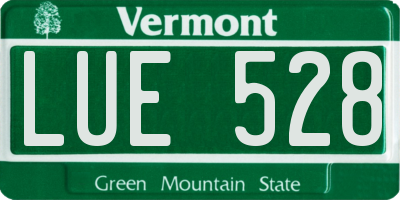 VT license plate LUE528