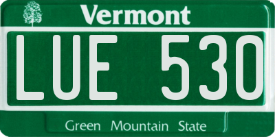 VT license plate LUE530