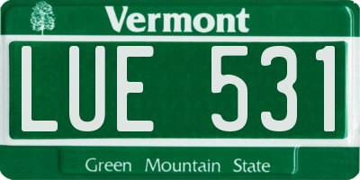 VT license plate LUE531