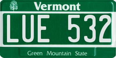 VT license plate LUE532