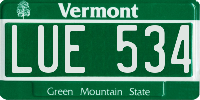 VT license plate LUE534