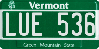 VT license plate LUE536