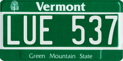VT license plate LUE537