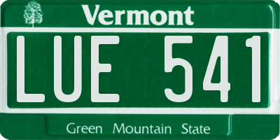VT license plate LUE541