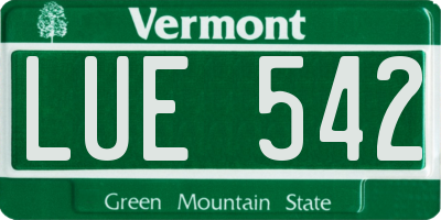 VT license plate LUE542