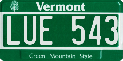 VT license plate LUE543