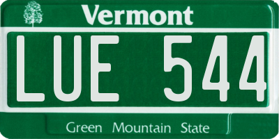 VT license plate LUE544