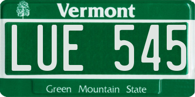 VT license plate LUE545