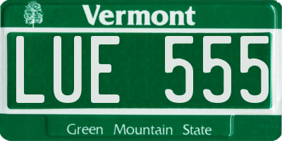 VT license plate LUE555