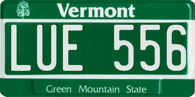 VT license plate LUE556