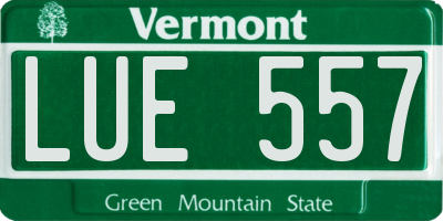 VT license plate LUE557
