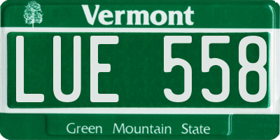 VT license plate LUE558