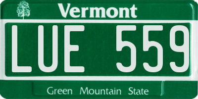 VT license plate LUE559