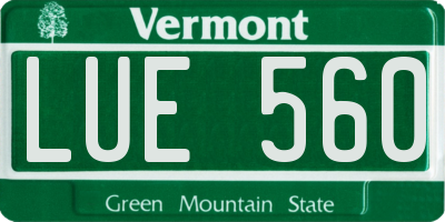 VT license plate LUE560