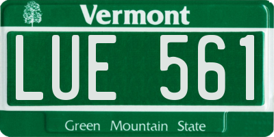 VT license plate LUE561