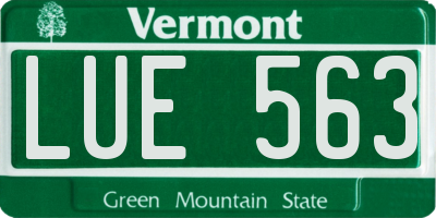 VT license plate LUE563