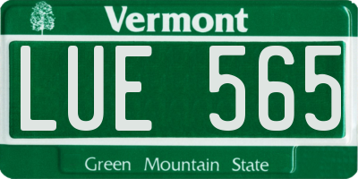 VT license plate LUE565