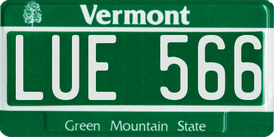 VT license plate LUE566