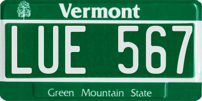 VT license plate LUE567