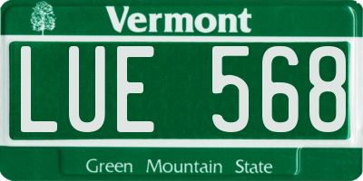 VT license plate LUE568