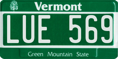 VT license plate LUE569