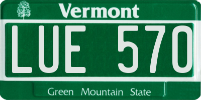 VT license plate LUE570