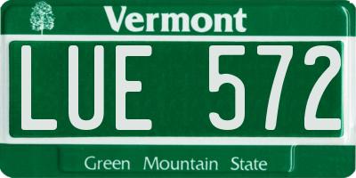 VT license plate LUE572