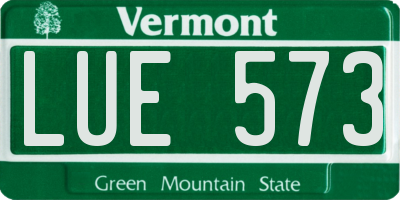 VT license plate LUE573