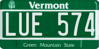 VT license plate LUE574