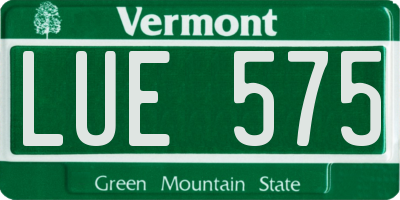 VT license plate LUE575